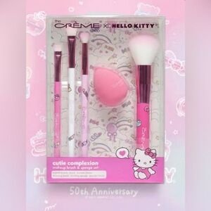 🆕 Hello Kitty The Crème Shop Brush and sponge set Cutie Complexion 5pc BNIB